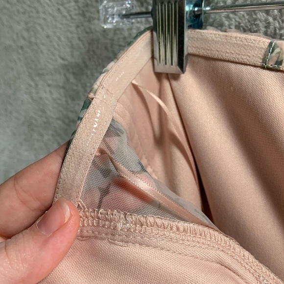 Maniju Floral Dress Women's Medium Blush Sheer Corset Slit Maxi Cottage Whimsy - Picture 7 of 13